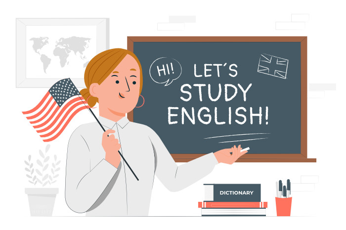 Teacher inviting to study English